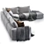 Elegant Asolo Sectional Sofa 3D model small image 2