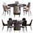 Modern Bary Chair & Otab Table Set 3D model small image 1