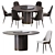 Modern Bary Chair & Otab Table Set 3D model small image 2