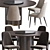 Modern Bary Chair & Otab Table Set 3D model small image 3