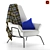 Elegant Four-Legged Armchair 3D model small image 1