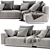 Flexform Lario Chaise Longue Sofa: Stylish and Spacious 3D model small image 2