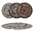 Round Carpets Set 204 - Versatile 6-Piece Rug Collection with Different Textures 3D model small image 1