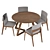 Elegant 001: Walnut & Gray Velvet Table 3D model small image 2