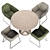 Modern Stone Grey Kimono Dining Set 3D model small image 4