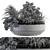 Green Oasis: Outdoor Plant Set in Concrete Pot 3D model small image 5