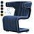 Modern Blue Leather Swivel Chair 3D model small image 1