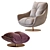 Sophia Swivel Armchair: Modern Comfort for Your Space 3D model small image 4