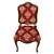 Elegant Wooden Chair with Fabric Upholstery 3D model small image 3