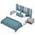 Modern Leather Bed Set 3D model small image 3