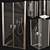 Ravak Chrome Shower Enclosures + Mixers Set 3D model small image 2