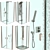 Ravak Chrome Shower Enclosures + Mixers Set 3D model small image 5