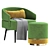 Frato Cario Armchair Parma Stool: Modern Comfort in Style 3D model small image 3