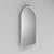 Sleek Arched Mirror: Thin Metal Frame 3D model small image 3