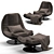 360° Rotation Axis Swivel Armchair 3D model small image 5