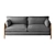 Heatherfield Elegant Two-Cushion Sofa 3D model small image 2