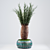 Palm-inspired Metal Vase: Green Elegance 3D model small image 1