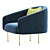 Modern Roma Lounge Chair: Elegant Design by Tacchini 3D model small image 2