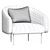 Modern Roma Lounge Chair: Elegant Design by Tacchini 3D model small image 4