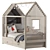 House Shape Kids Bed 3D model small image 1