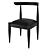 Minimalist Black Ash Desk & Chair Set 3D model small image 5