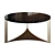 Sleek Black Round Coffee Table 3D model small image 1