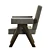 Pierre Jeanneret PJ 01 Cream Velvet Lounge Chair 3D model small image 3