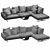 Luxurious Flexform Soft Dream Chaise 3D model small image 3