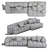 Modern Sofa Strips by Arflex 3D model small image 3