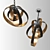 Bronze Lunar Pendant Lamp 3D model small image 3