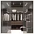 Modern Glass Paneled Wardrobe 3D model small image 1