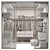 Modern Glass Paneled Wardrobe 3D model small image 3