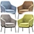 Sleek Trim Armchair 3D model small image 2