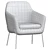 Sleek Trim Armchair 3D model small image 3