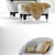 Elegante Nubuck Modern Armchair 3D model small image 2