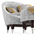 Elegante Nubuck Modern Armchair 3D model small image 11