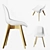 Élégante Chaise Blanche en Bois 3D model small image 1