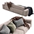 Modern Cross Sofa: Stylish, Versatile, and Comfortable 3D model small image 4