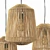 Rattan Barrel Lamp: Rustic Wood Rotang Wicker 3D model small image 4