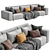 Modern Cross Sofa: Stylish and Versatile 3D model small image 1