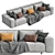 Modern Cross Sofa: Stylish and Versatile 3D model small image 2