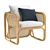 Boho Chic Rattan Armchair 3D model small image 1