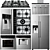 Neff Appliance Collection: Gas Cooktop, Refrigerator, Coffee Machine, Oven, Hood 3D model small image 7