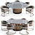 Elegant Visionnaire Dining Set 3D model small image 1