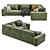Modern Cross Design Sofa 3D model small image 3
