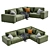 Modern Cross Design Sofa 3D model small image 4