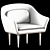 Sleek Modern Armchair 3D model small image 3