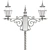 Vintage Street Lamp with Clock - Old-Style Outdoor Decor 3D model small image 3