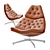 Modern Buttoned Leather Armchair 3D model small image 1