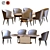 Elegant Chair Table Set 3D model small image 1